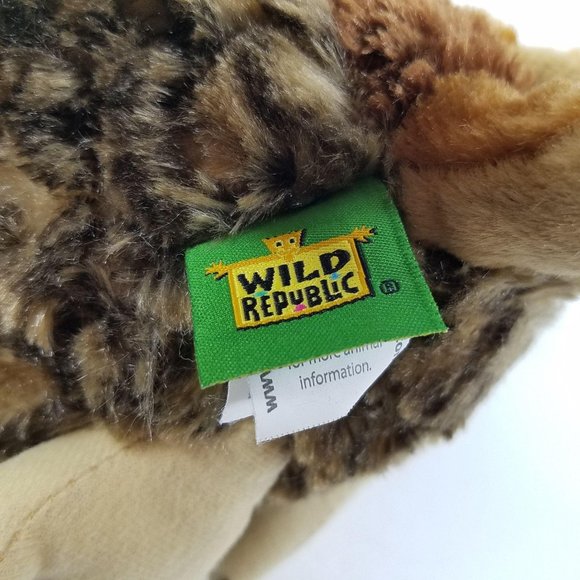 Wild Republic Great Horned Owl Plush Brown Bird Realistic 12" Stuffed Animal Toy - Picture 8 of 10